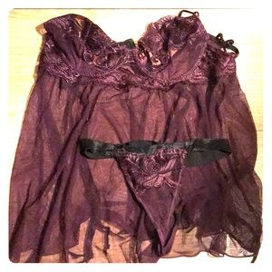 Dreamgirl sheer mesh babydoll set